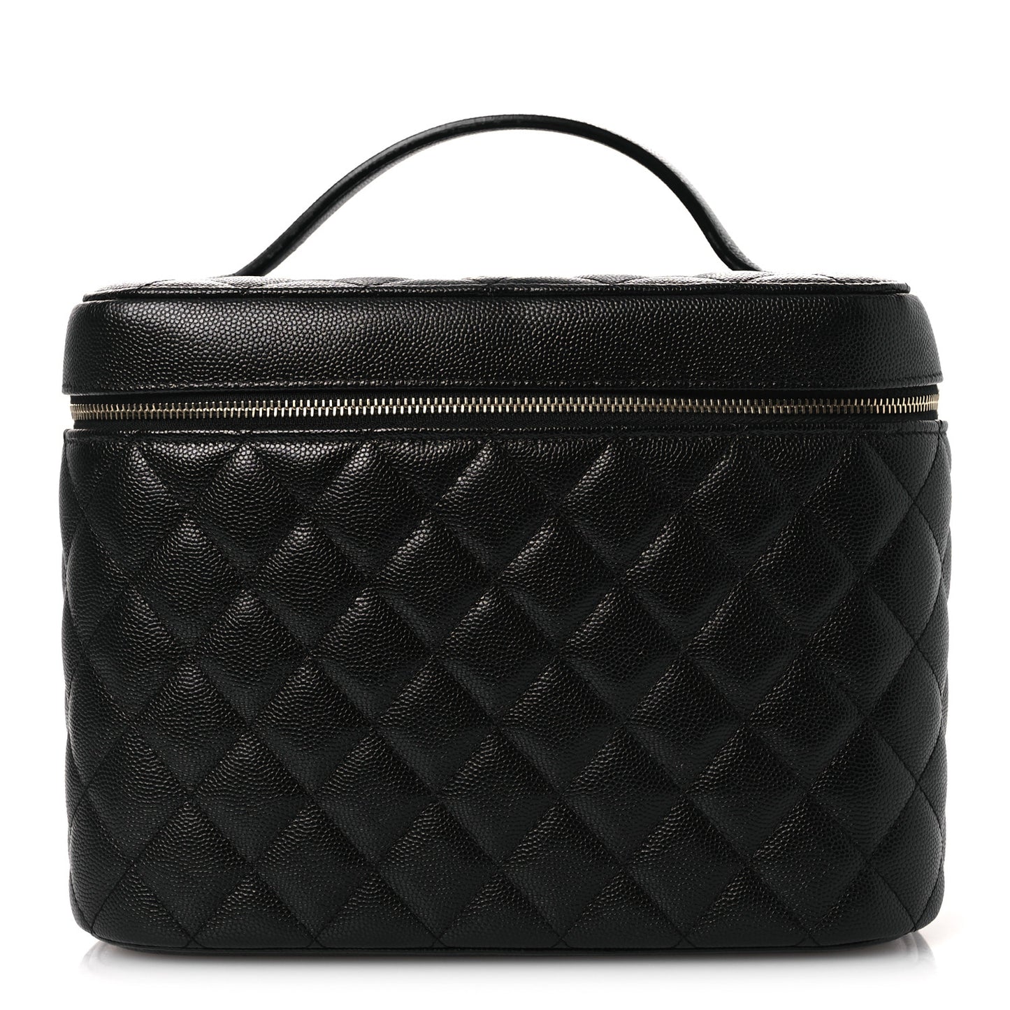 Caviar Quilted Large Vanity Pouch Black