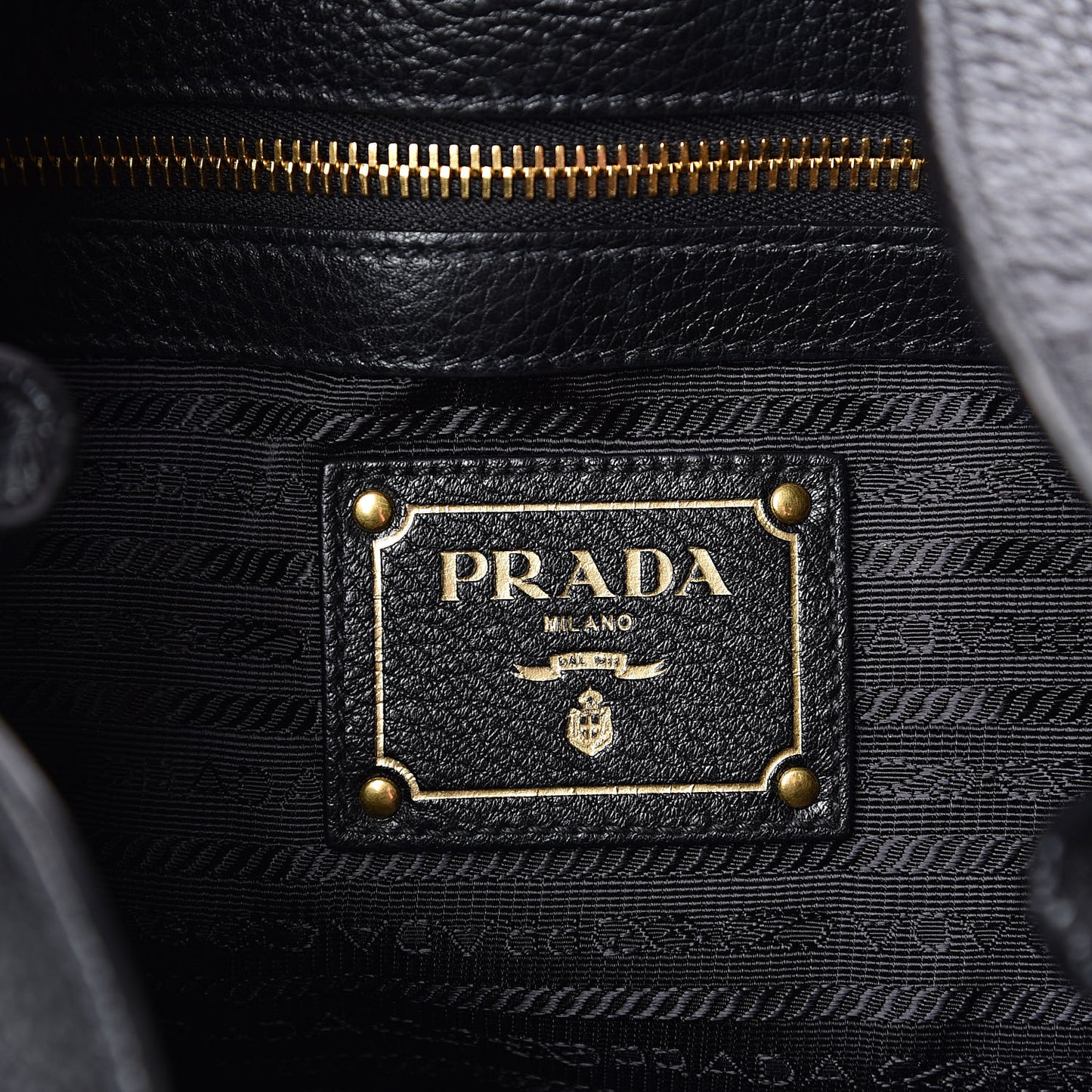 Vitello Phenix Embossed Logo Hobo Black