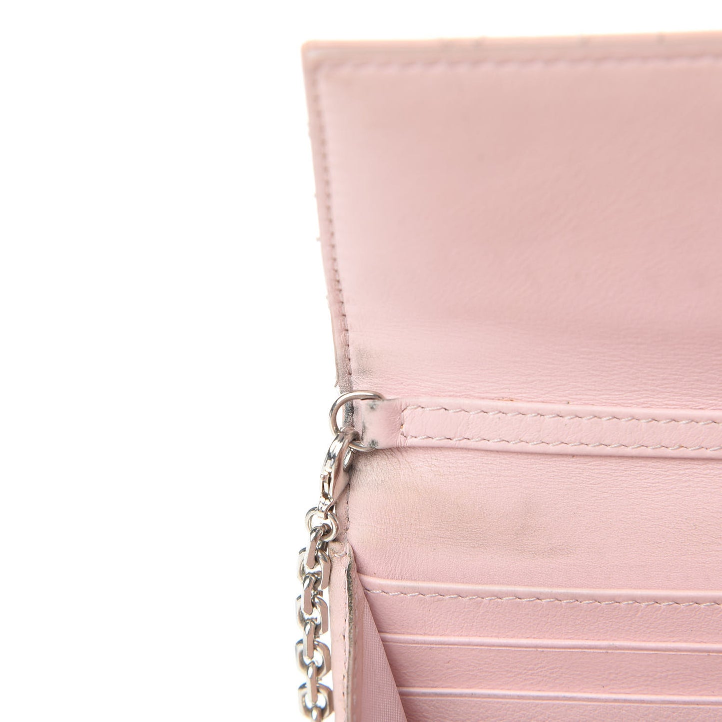 Patent Cannage Lady Dior Rendezvous Wallet On Chain Pink