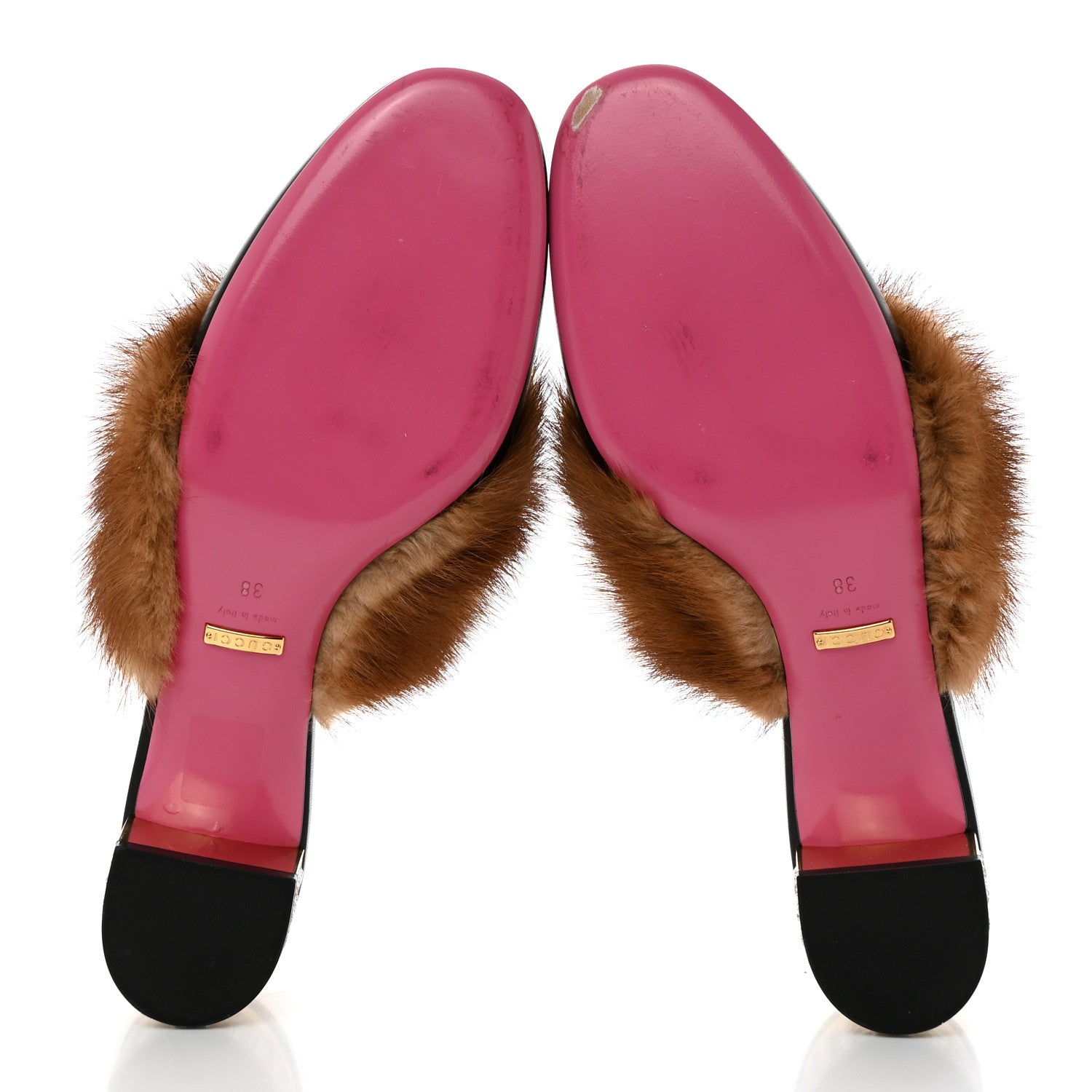 Gucci Mink Malaga Kid Crystal Candy Mules 38 Light Brown Black 5 of 10