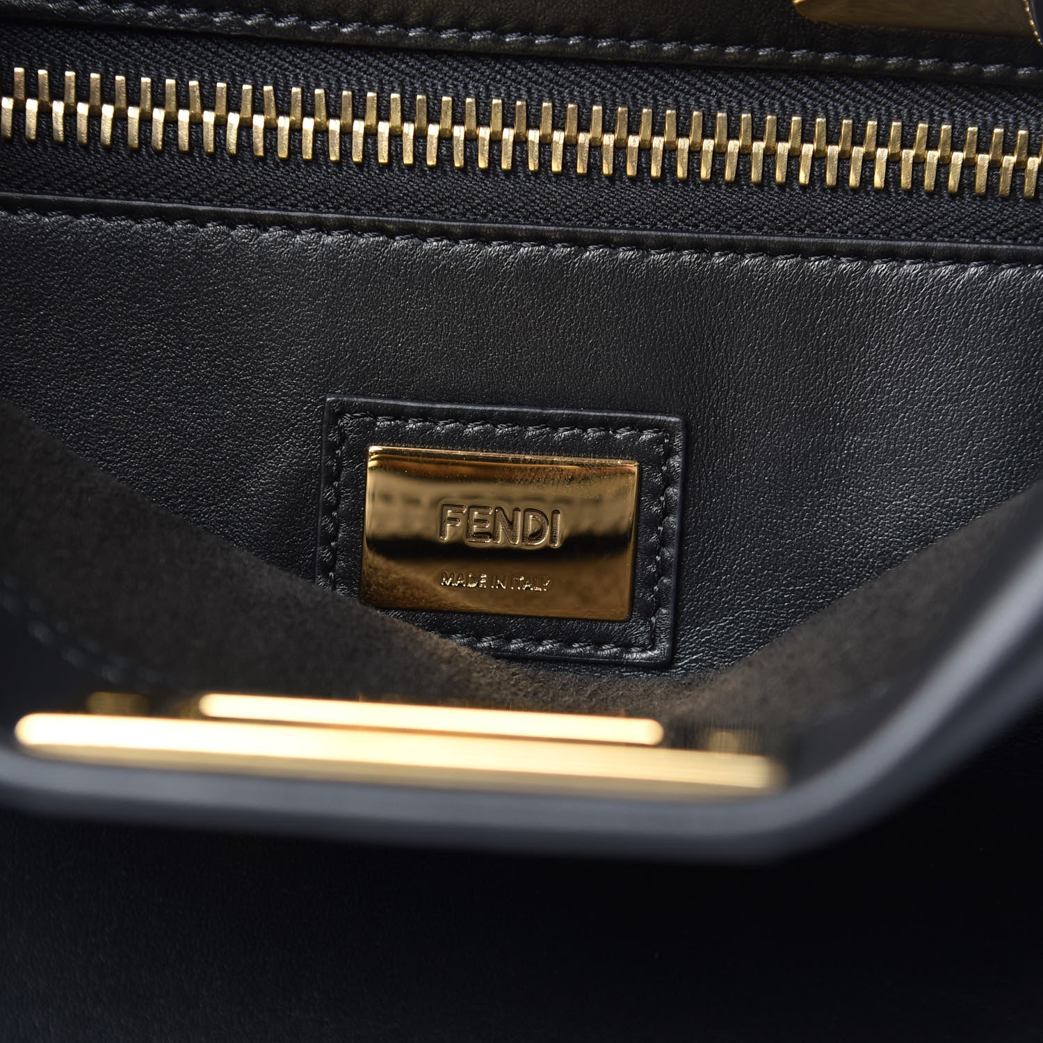 Fendi Vitello Seta Monster Eyes Medium Peekaboo Iconic Satchel Black 6 of 10