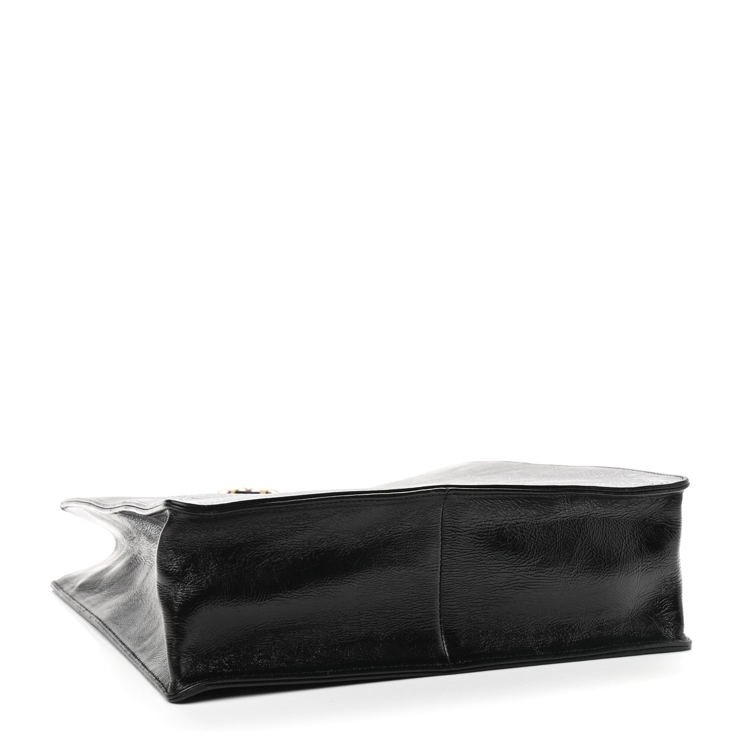 Chanel Shiny Aged Calfskin North South Shopping Bag Black 4 of 9