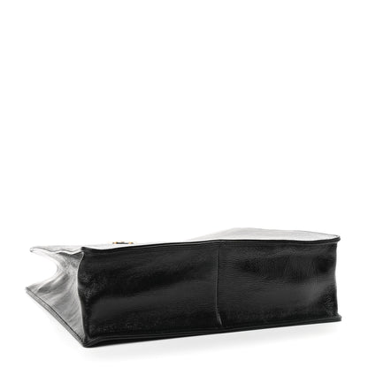 Chanel Shiny Aged Calfskin North South Shopping Bag Black 4 of 9