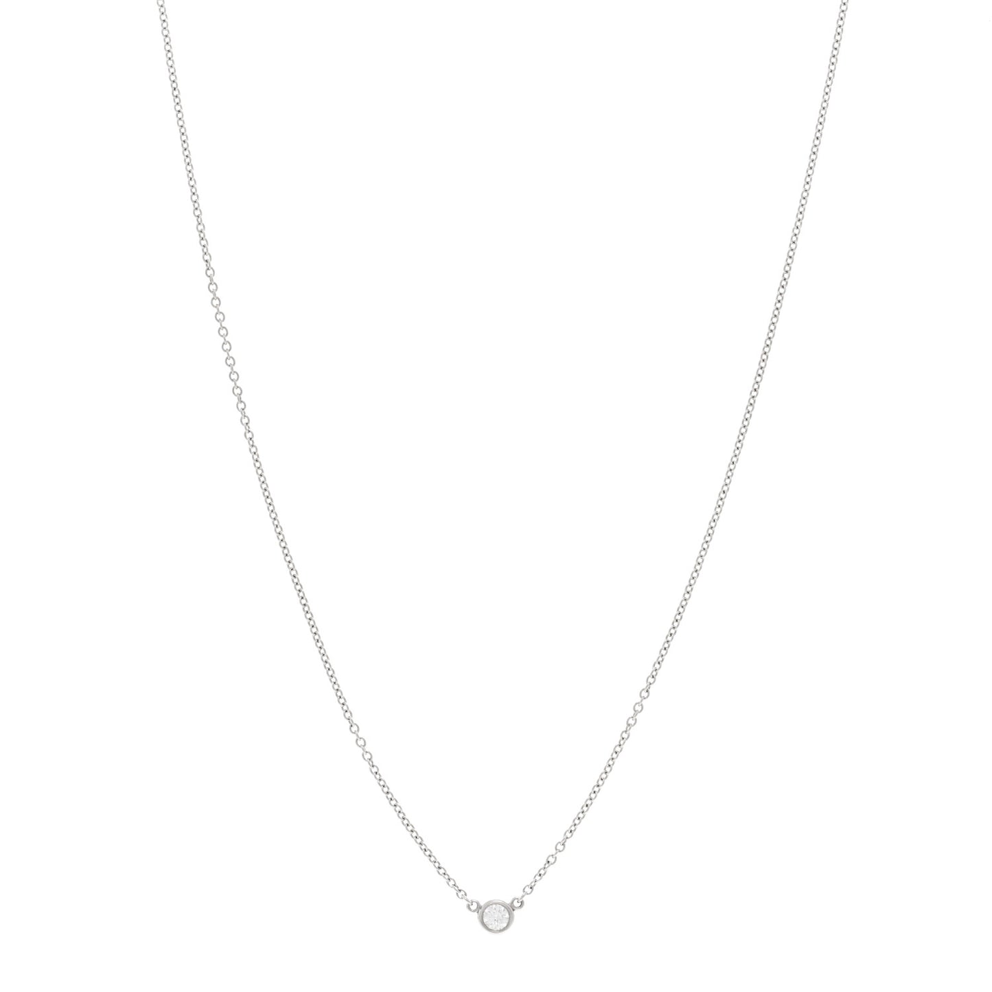Platinum Diamond .12ct Elsa Peretti Diamonds by the Yard Pendant Necklace