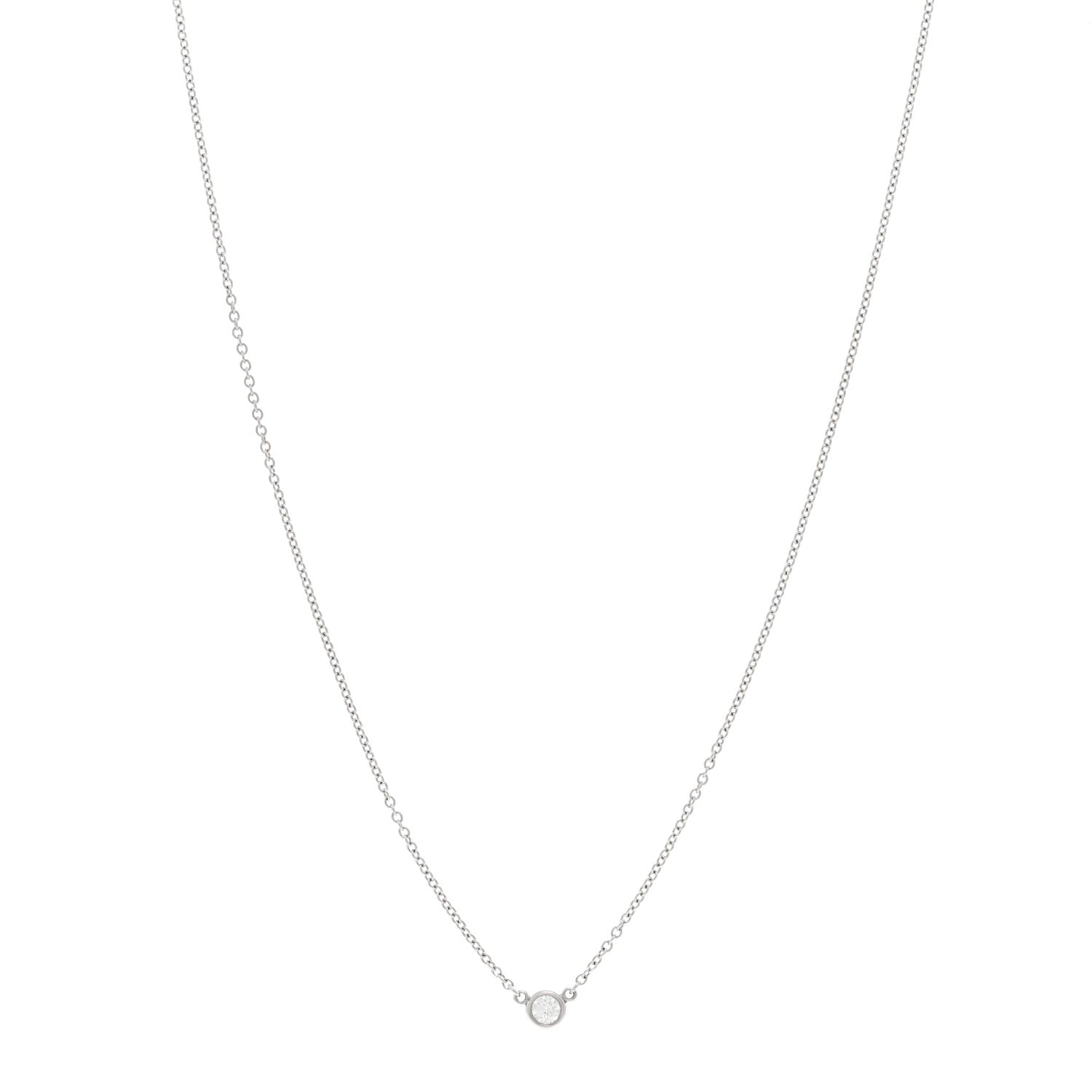 Tiffany Platinum Diamond .12ct Elsa Peretti Diamonds by the Yard Pendant Necklace 1 of 5