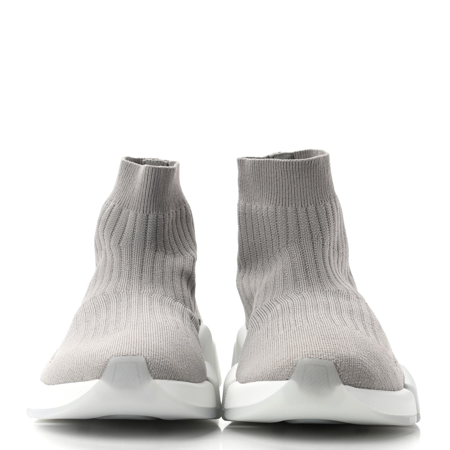 Ribbed Knit Womens Speed 2.0 Transparent Sole Sneakers 39 Baltic Grey White