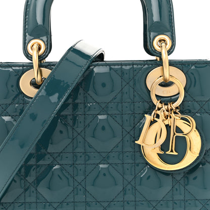 Christian Dior Patent Cannage Small Lady Dior Turquoise 8 of 13