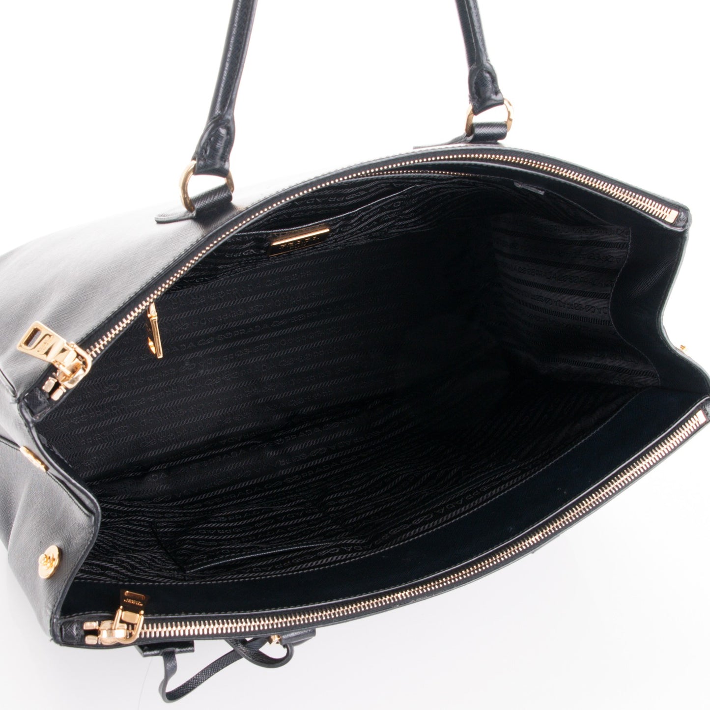 Saffiano Lux Extra Large Galleria Double Zip Tote Black