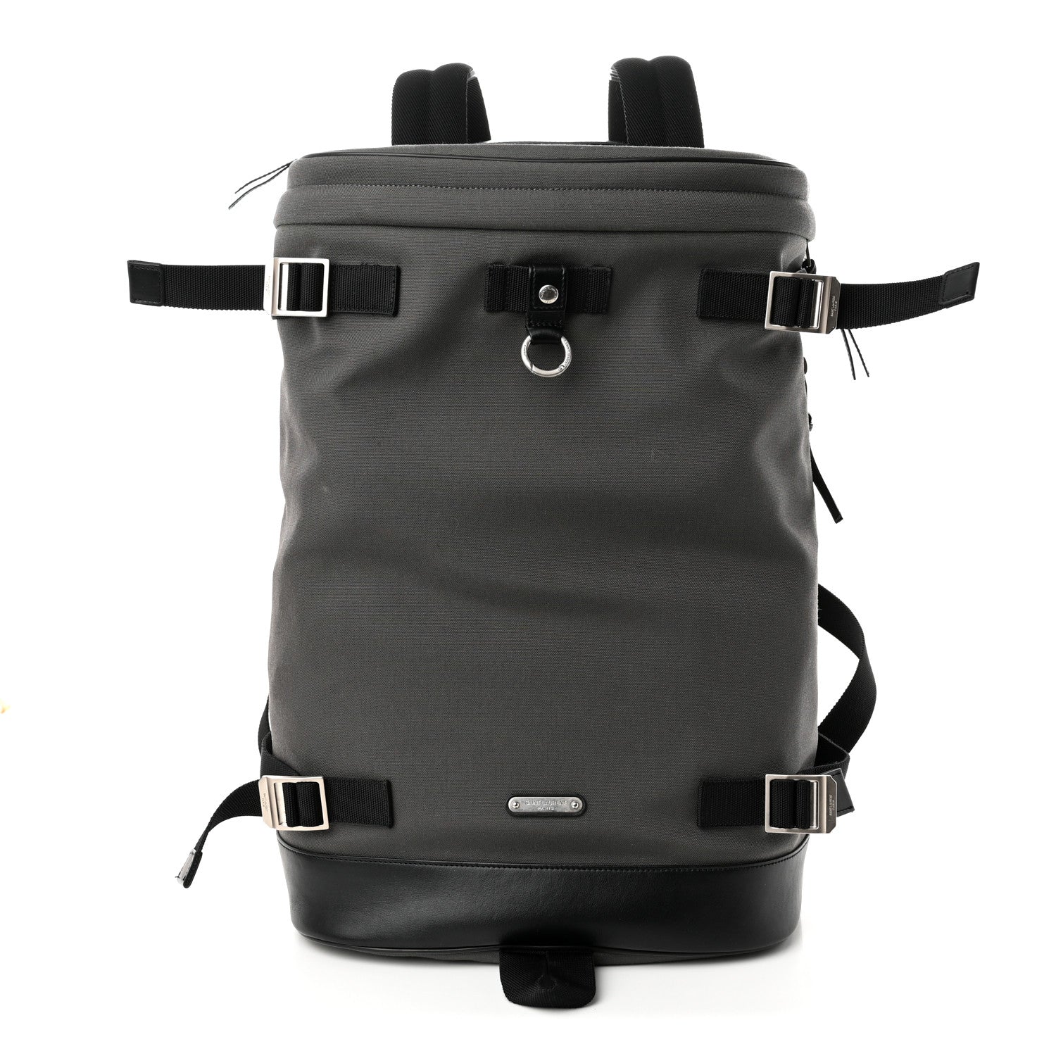 Saint Laurent Canvas Calfskin Rivington Race Convertible Backpack Storm 1 of 10