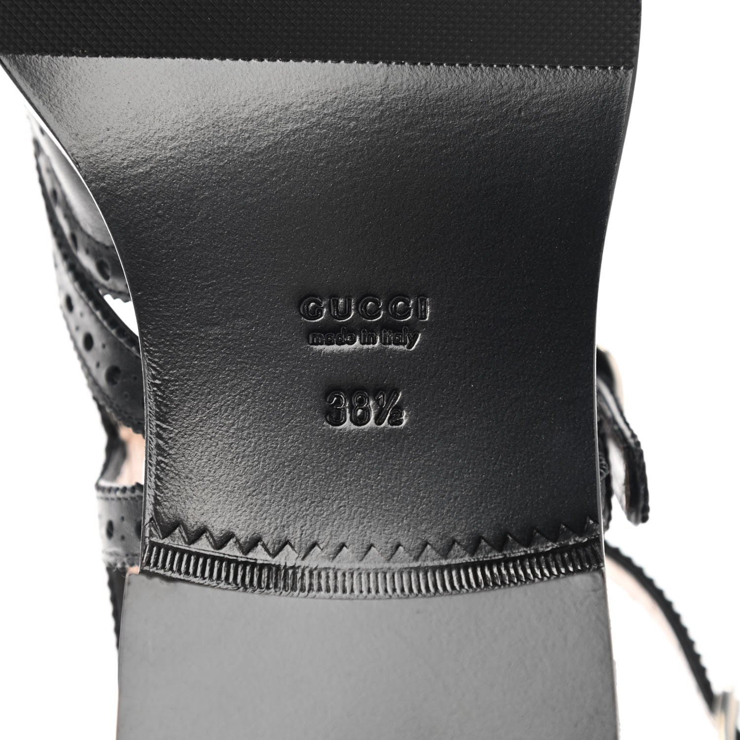 Gucci Calfskin Bee Embroidered Womens Queercore Brogue Wingtip Monk Strap Loafers 38.5 Black 6 of 8