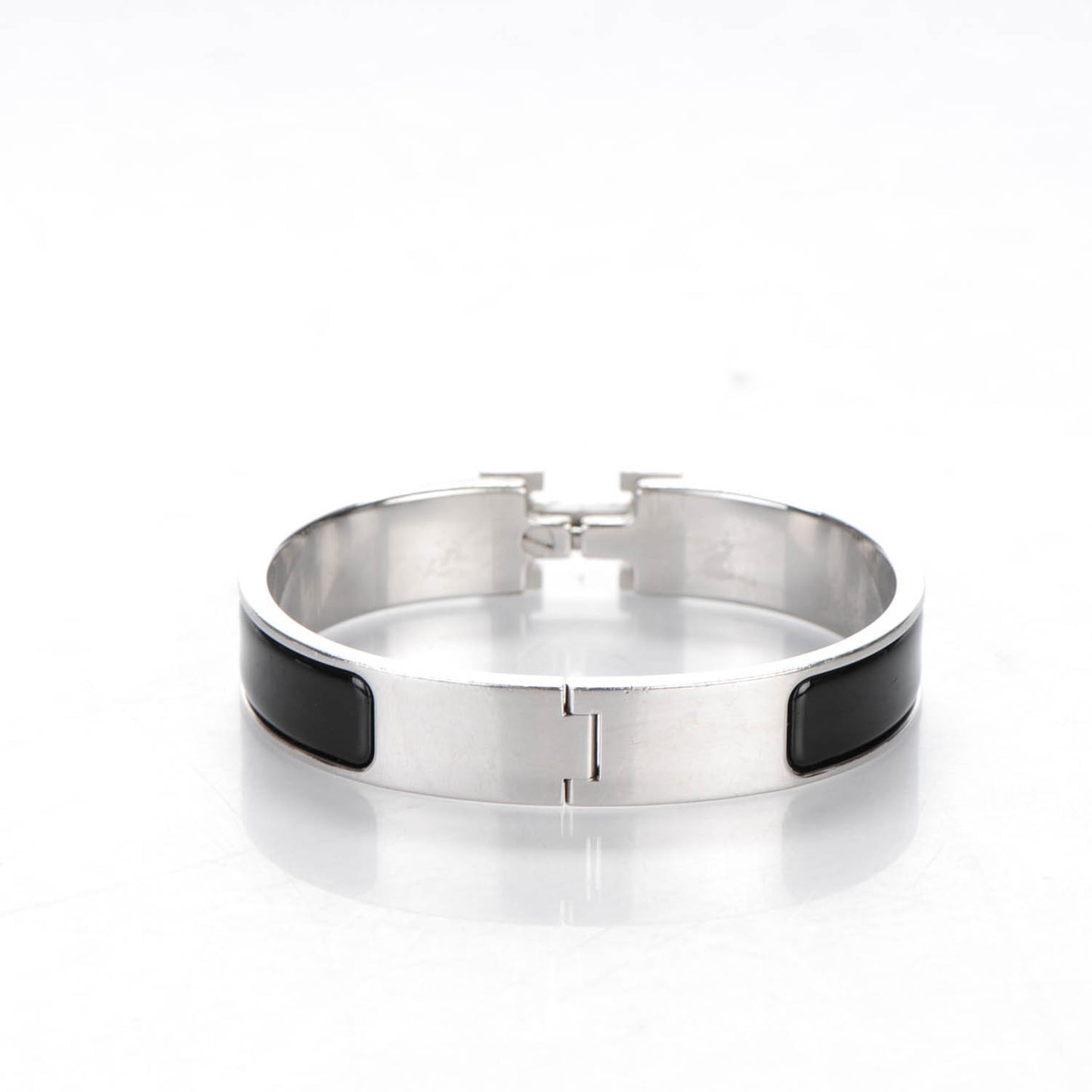 Enamel Narrow Clic Clac H Bracelet PM Black