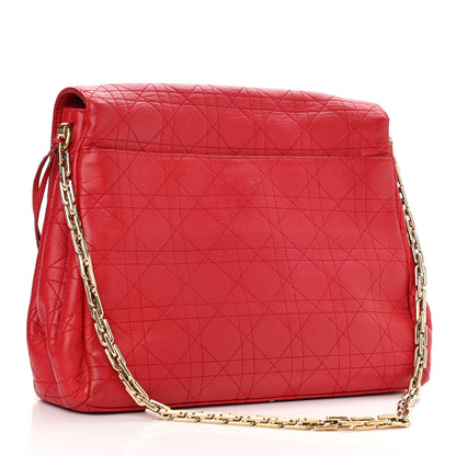 Christian Dior Calfskin Cannage Stitched Medium Diorling Red 2 of 11