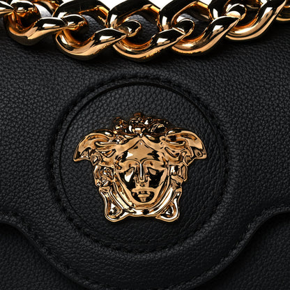 Versace Grained Calfskin Small La Medusa Top Handle Bag Black 7 of 12