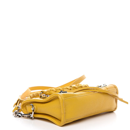 Balenciaga Chevre Silver Metallic Edge Hardware Nano City Jaune Epi 3 of 11