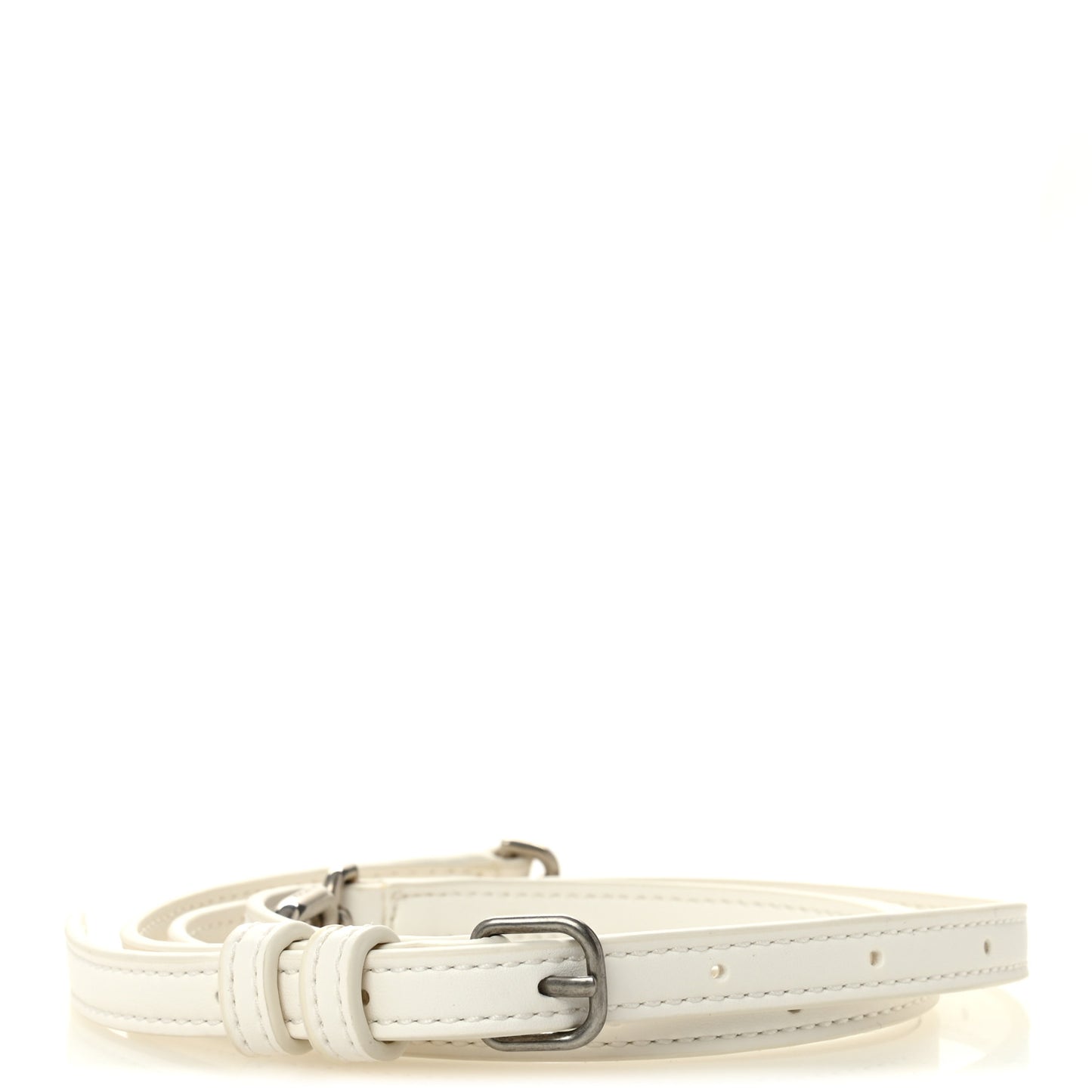 Calfskin Hourglass Shoulder Strap White
