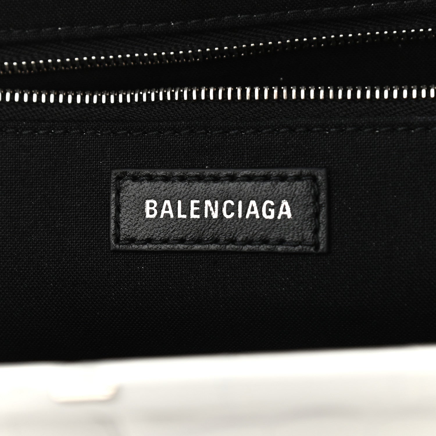 Balenciaga Shiny Supple Calfskin Logo Crocodile Embossed XL Cloud Clutch White 6 of 12
