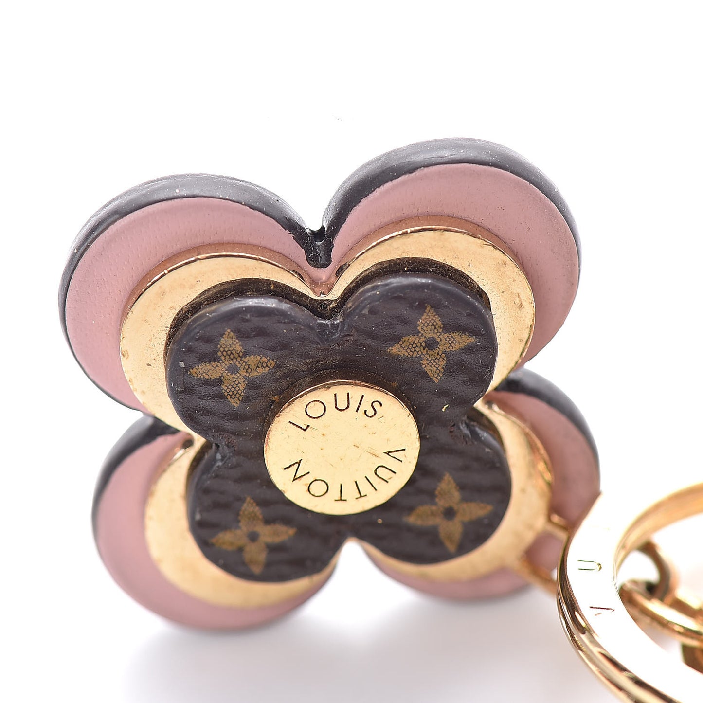 Monogram Blooming Flowers BB Bag Charm Key Holder Pink