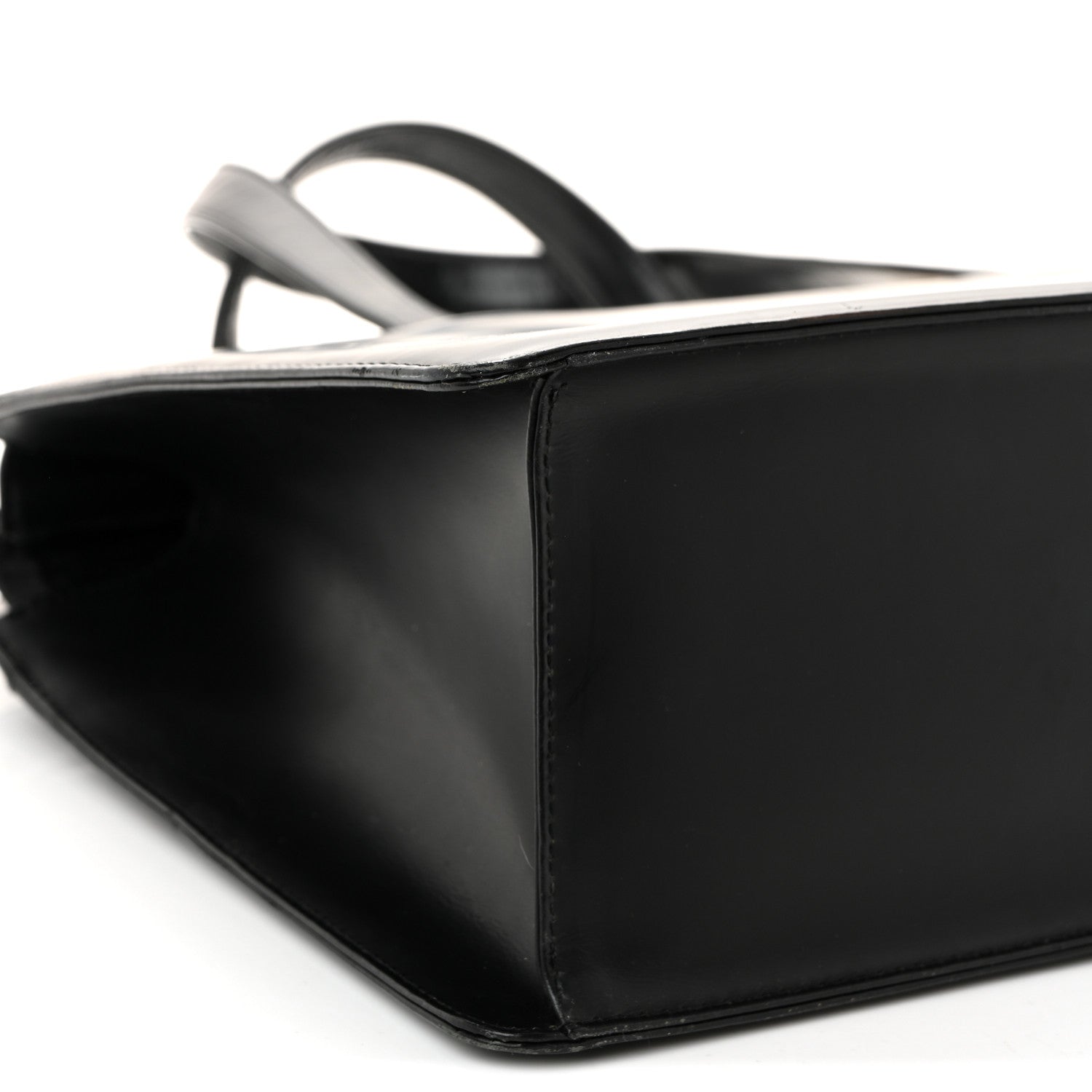 Burberry Glazed Calfskin House Check Briefcase Black 8 of 10