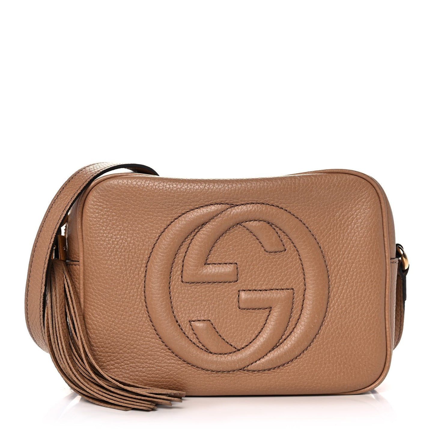 Pebbled Calfskin Small Soho Disco Bag Camelia