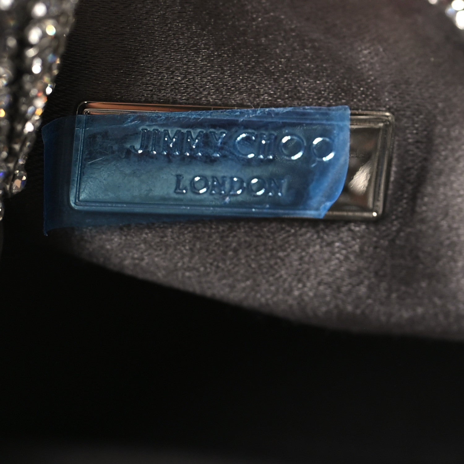 Jimmy Choo Satin Crystal Embellished Bon Bon Bag Silver 6 of 8