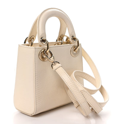 Christian Dior Lizard Mini Lady Dior Latte 3 of 10