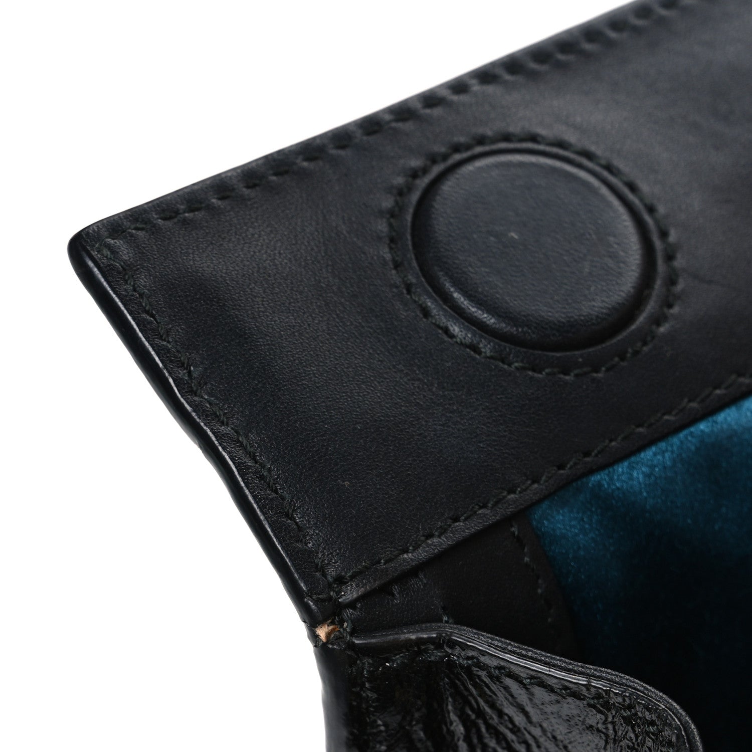 Gucci Suede Patent Web Dragon Embroidered Medium Ophidia Chain Shoulder Bag Blue Multicolor Black 11 of 11