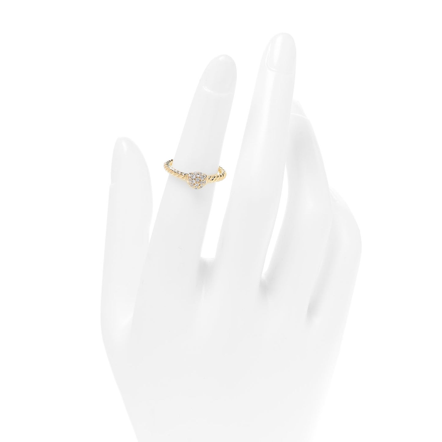 18K Yellow Gold Diamond Petite Solari Station Ring 48 4.5