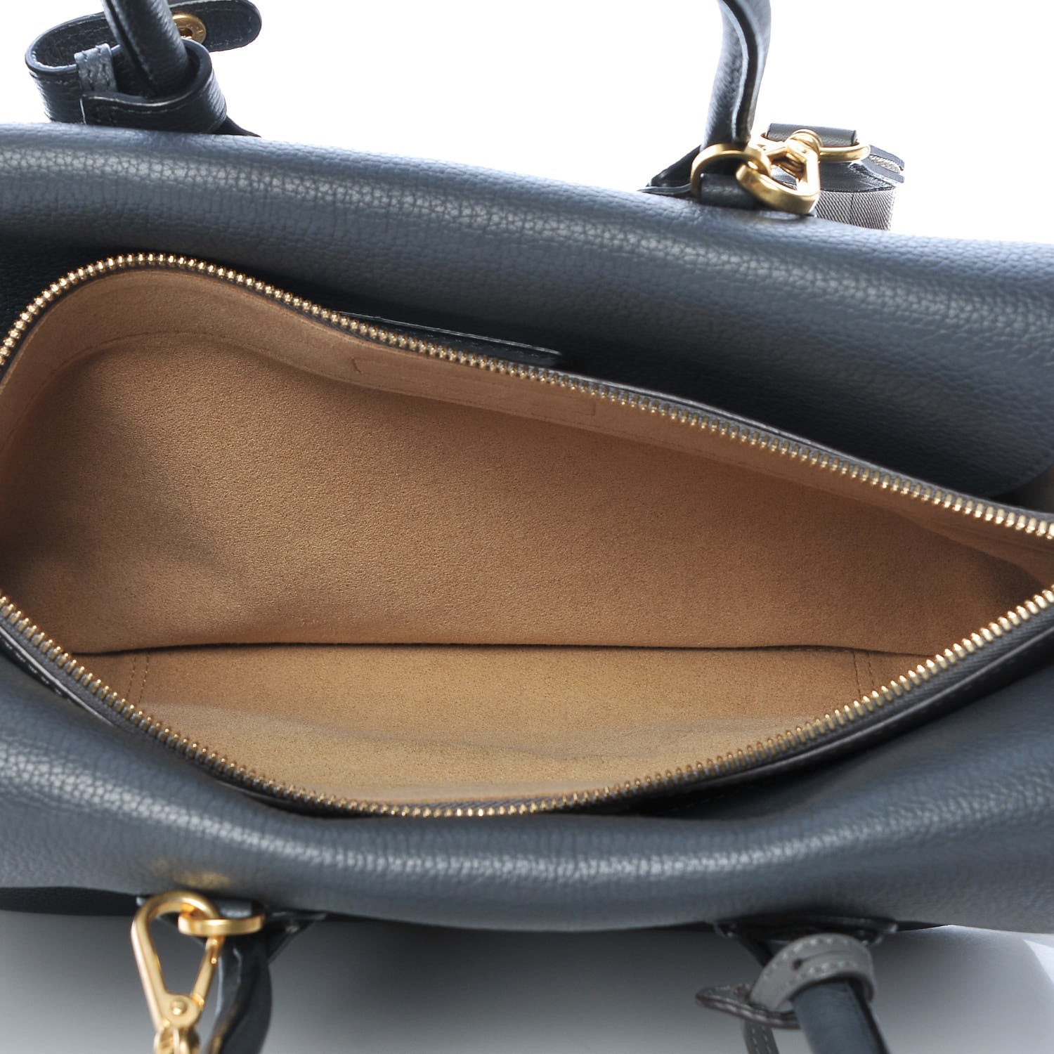 MCM Grained Calfskin Medium Milla Tote Phantom Grey 8 of 19