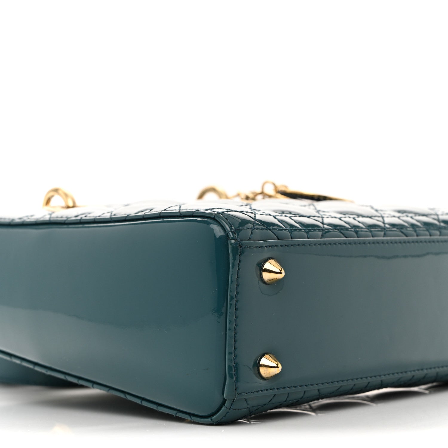 Christian Dior Patent Cannage Small Lady Dior Turquoise 9 of 13