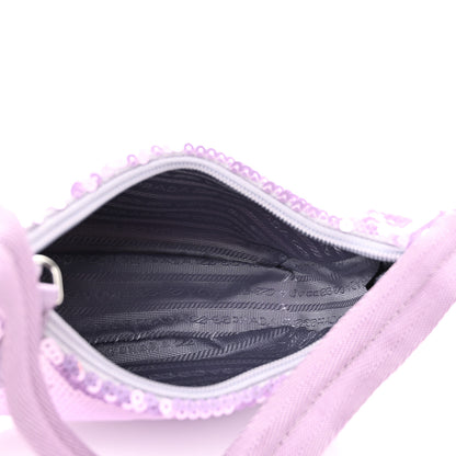 Prada Paillettes Sequin Mini Re-Edition 2000 Bag Lilium Black 5 of 9