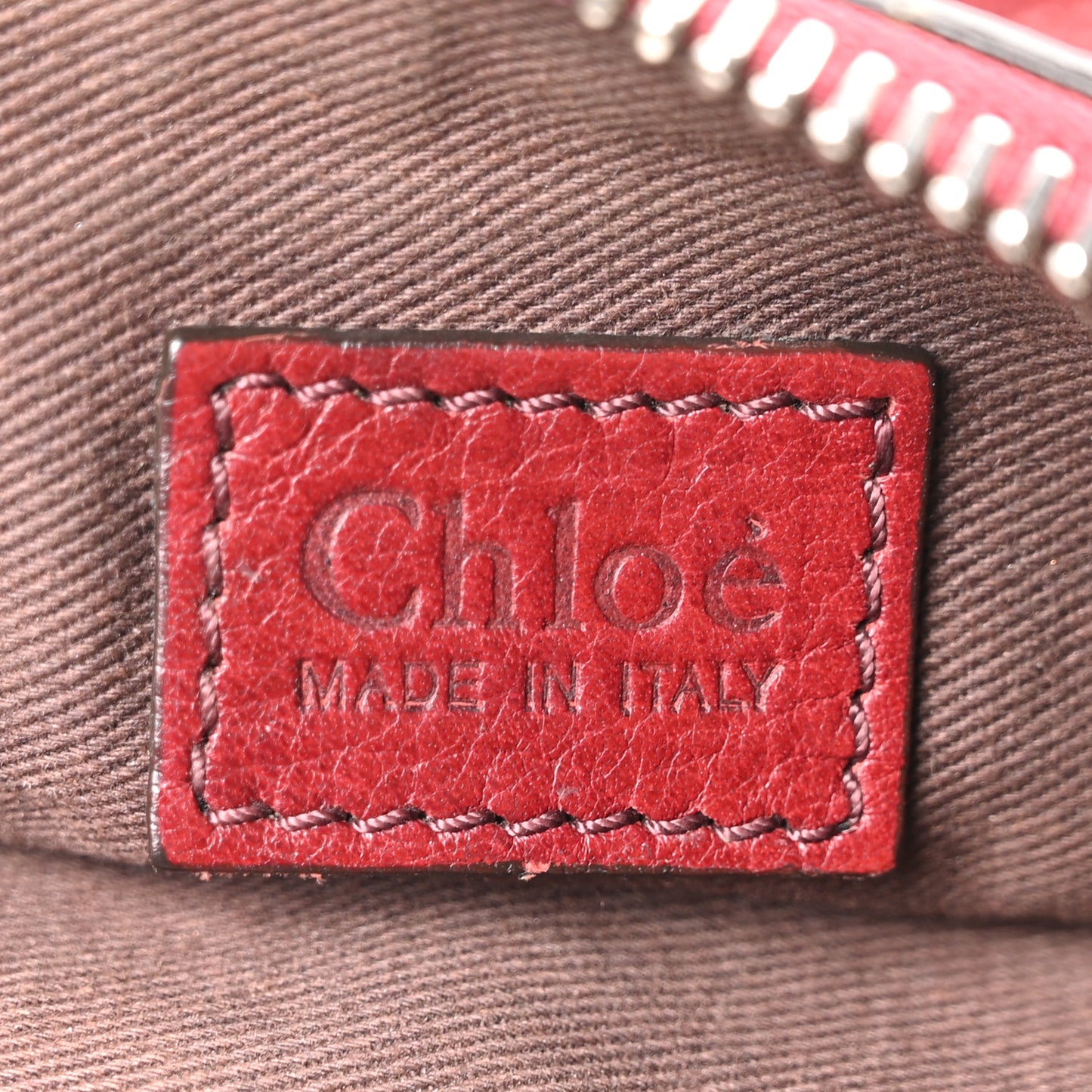 Grained Calfskin Small Paddington Crossbody  Dark Red