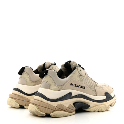 Balenciaga Fabric Mesh Womens Triple S Sneakers 40 Beige Black 4 of 7