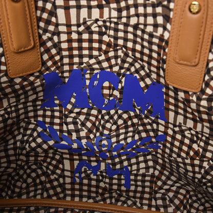 MCM Visetos Medium Liz Reversible Shopper Tote Cognac 11 of 15