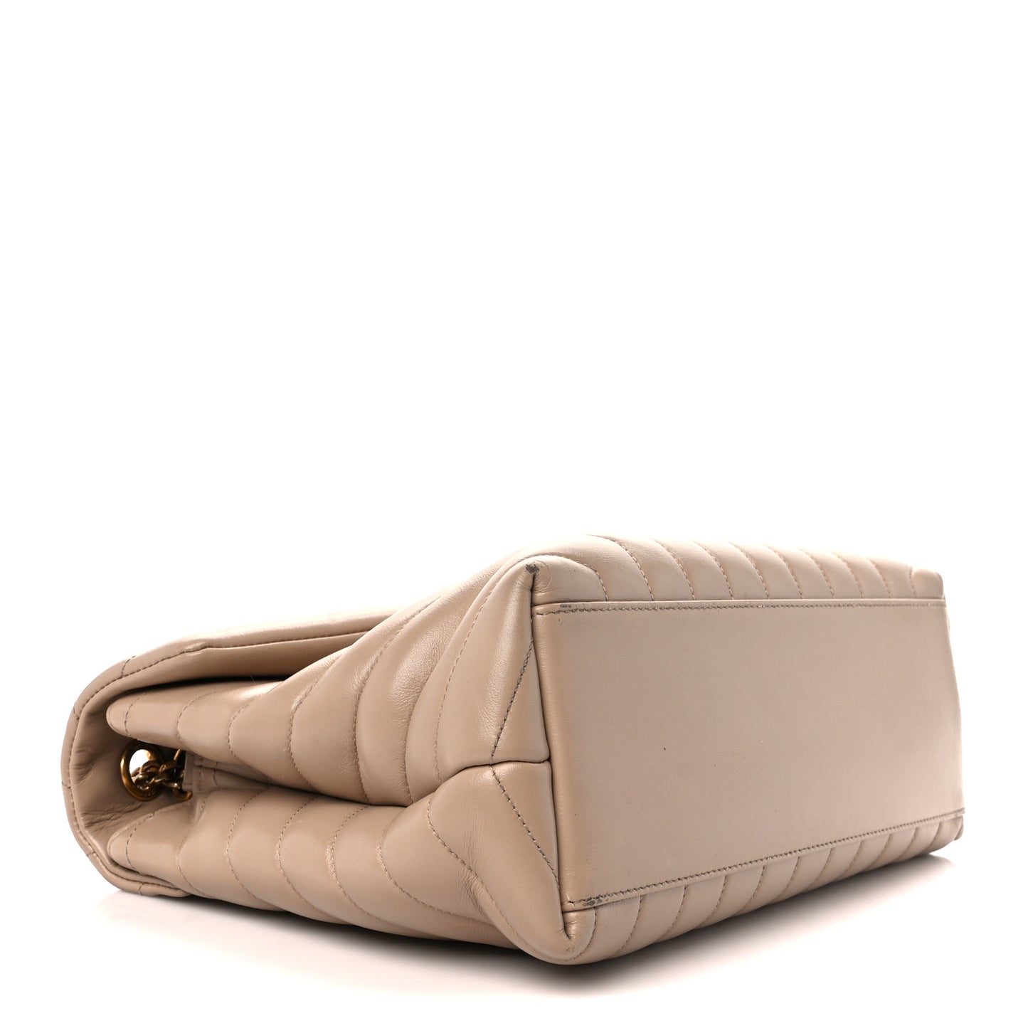 Calfskin Y Quilted Monogram Medium Loulou Chain Satchel Dark Beige