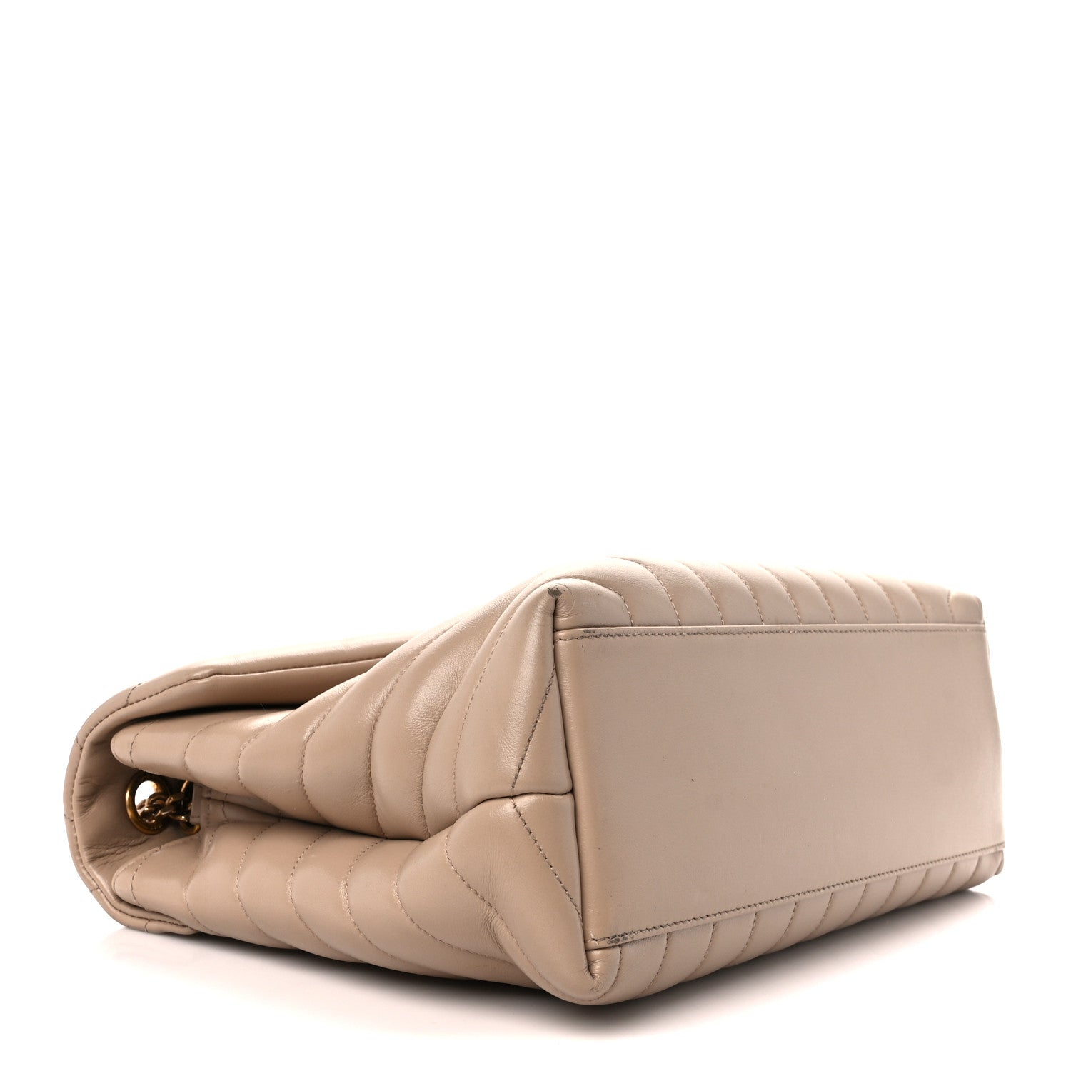 Saint Laurent Calfskin Y Quilted Monogram Medium Loulou Chain Satchel Dark Beige 4 of 11