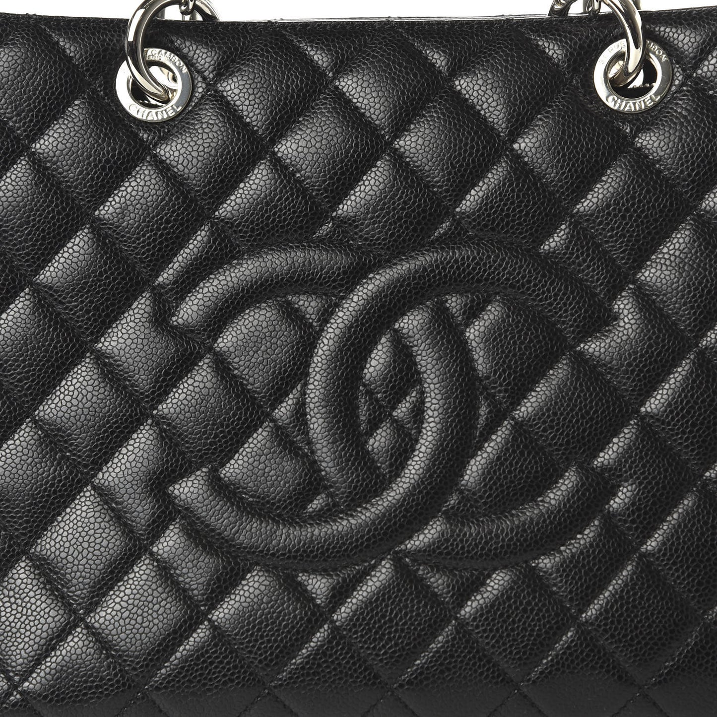 Caviar Quilted Grand Shopping Tote GST Black