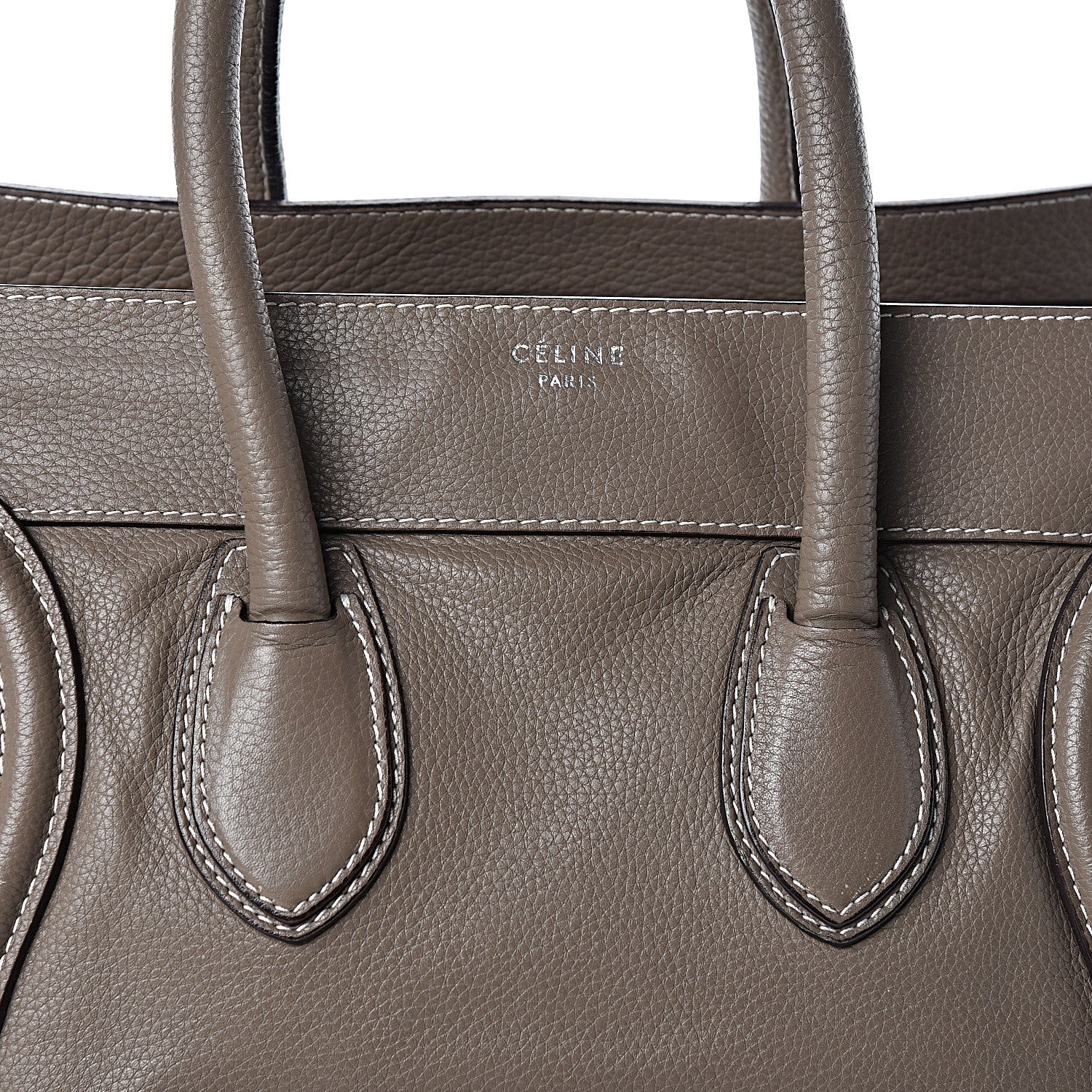 Celine Drummed Calfskin Mini Luggage Souris 7 of 9