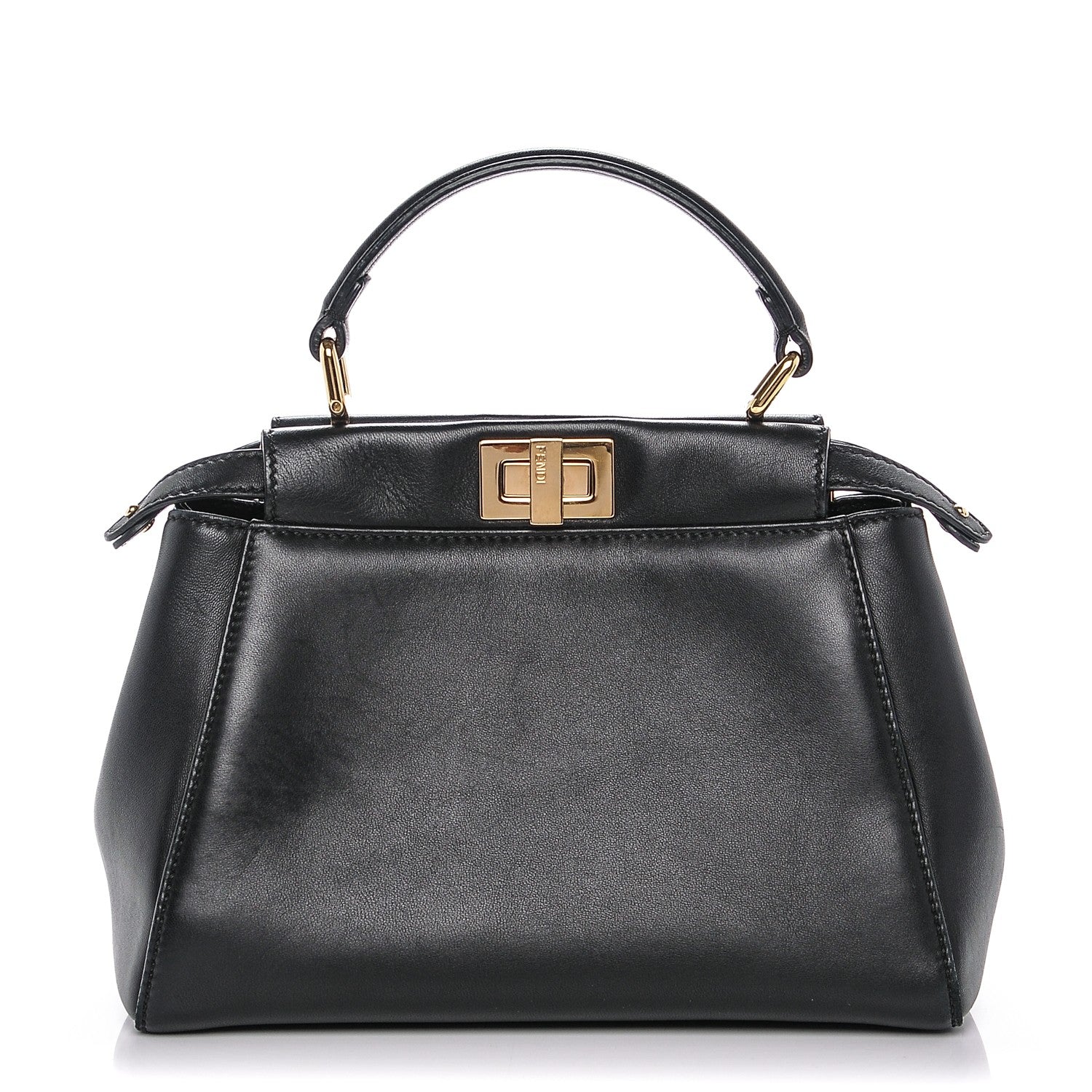 Fendi Nappa Mini Peekaboo Iconic Satchel Black 1 of 6