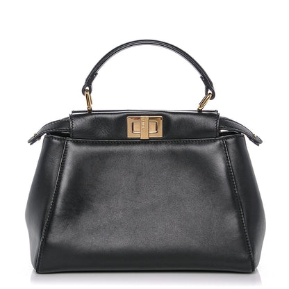 Fendi Nappa Mini Peekaboo Iconic Satchel Black 1 of 6