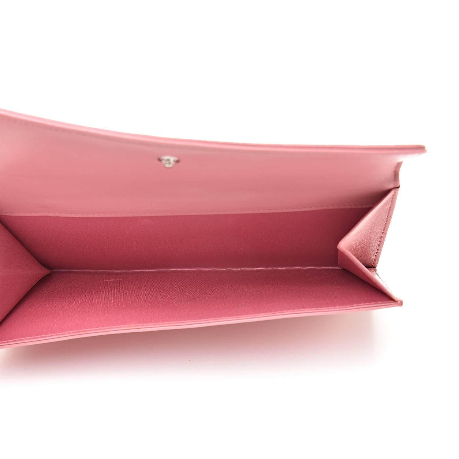 Chanel Lambskin Camellia Embossed Long Double Wallet Pink 5 of 19