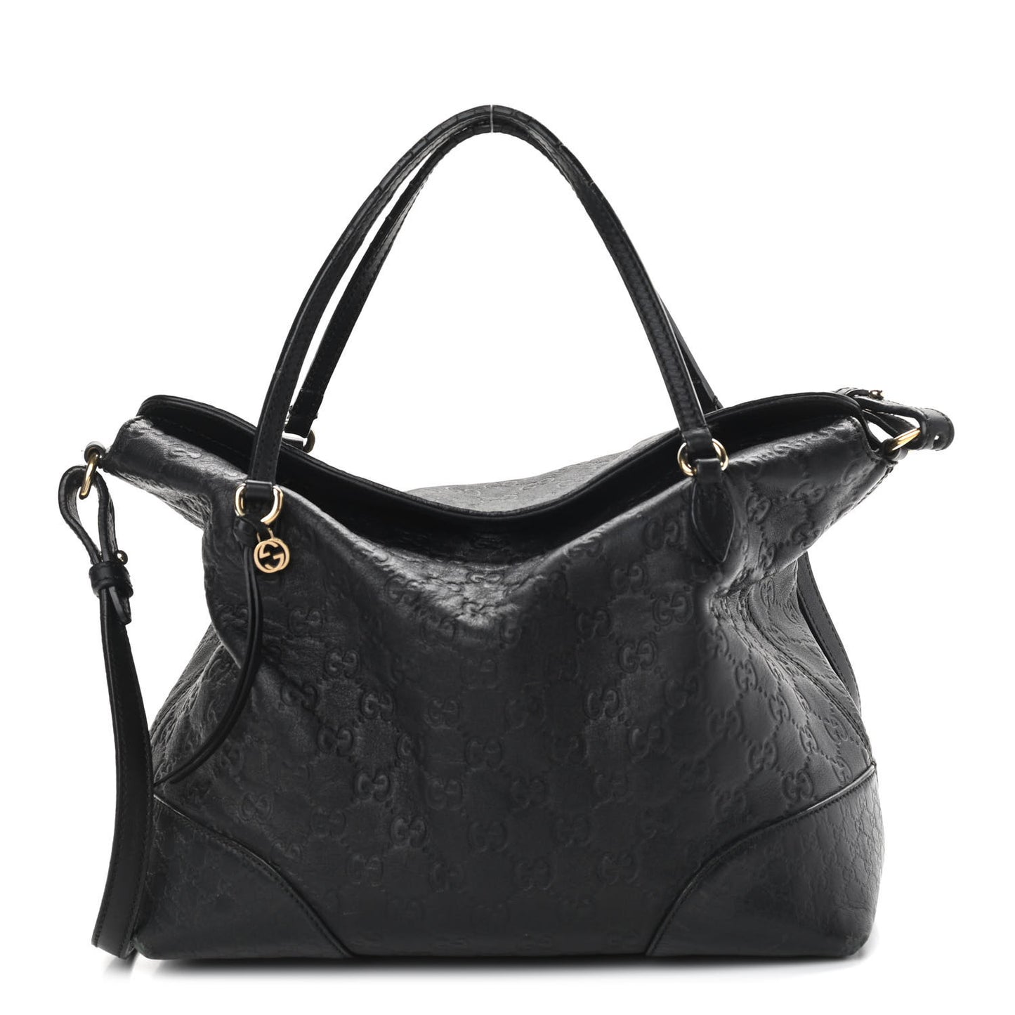 Guccissima Medium Bree Foldover Tote Black
