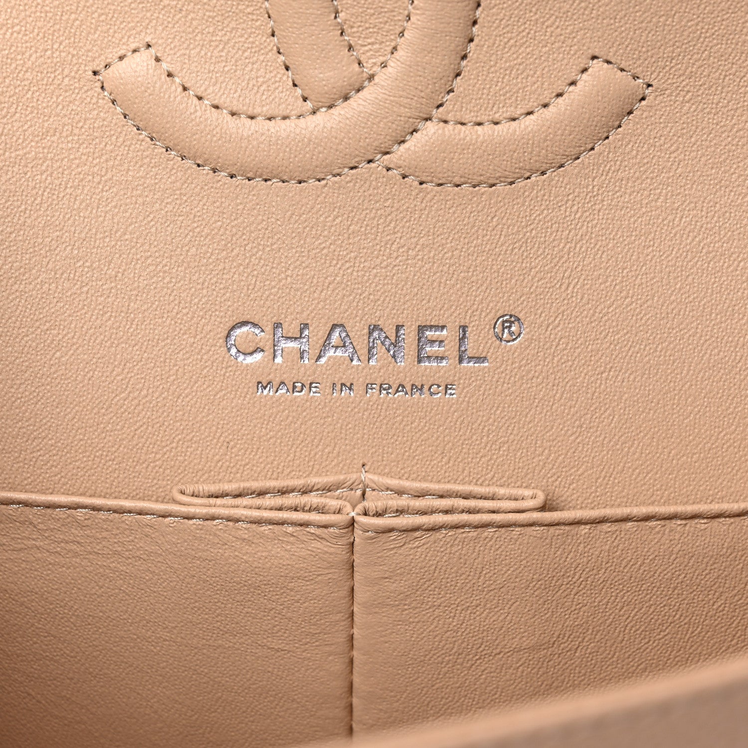 Chanel Caviar Quilted Medium Double Flap Beige Clair 5 of 9