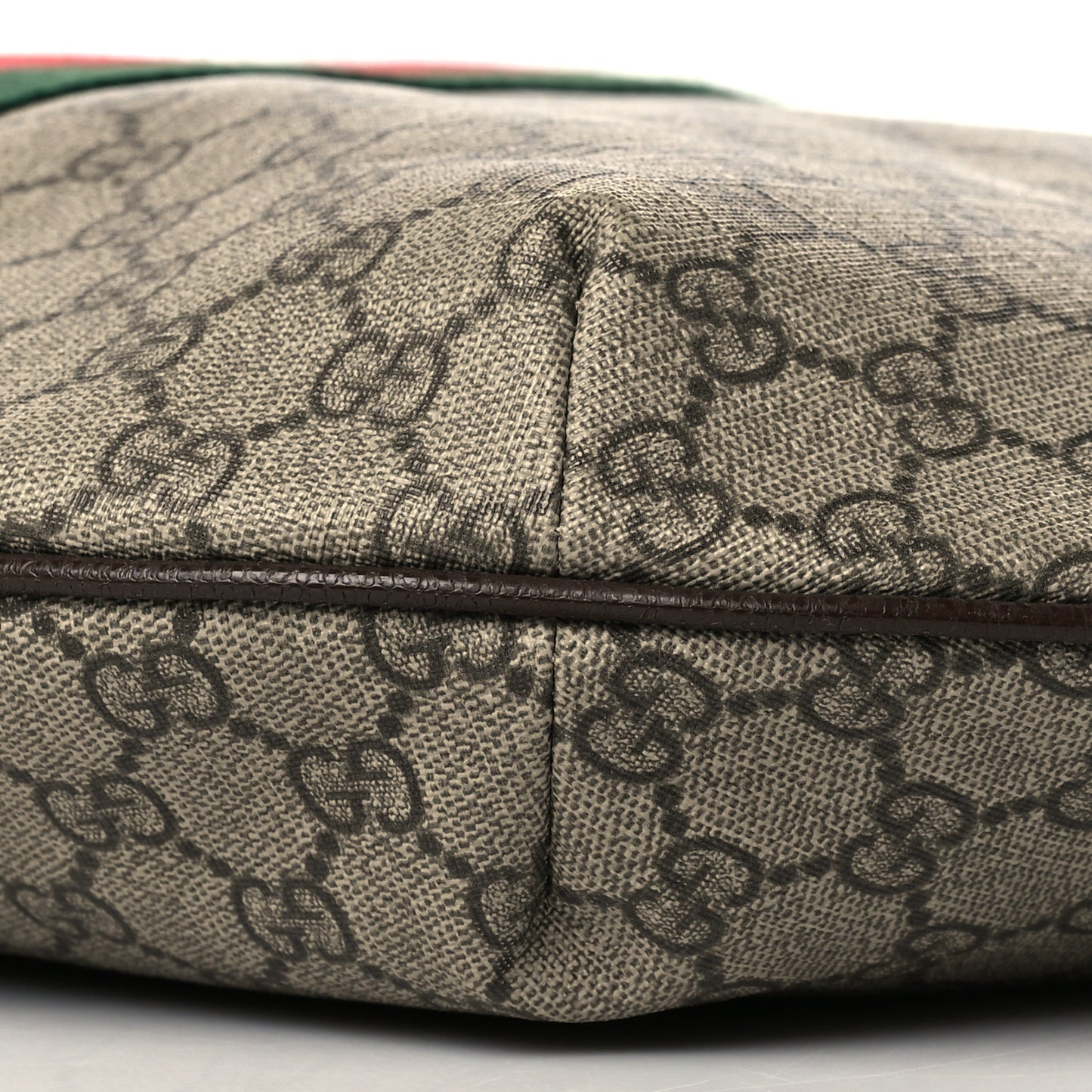 GG Supreme Monogram Web Ophidia Half Moon Hobo Brown