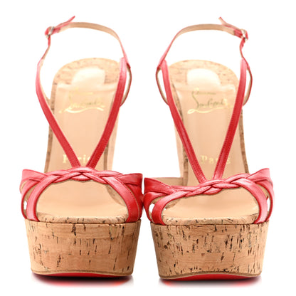 Christian Louboutin Kid Cork Zeppa Wedgy Lady 140 Wedges 37 Corazon 3 of 9