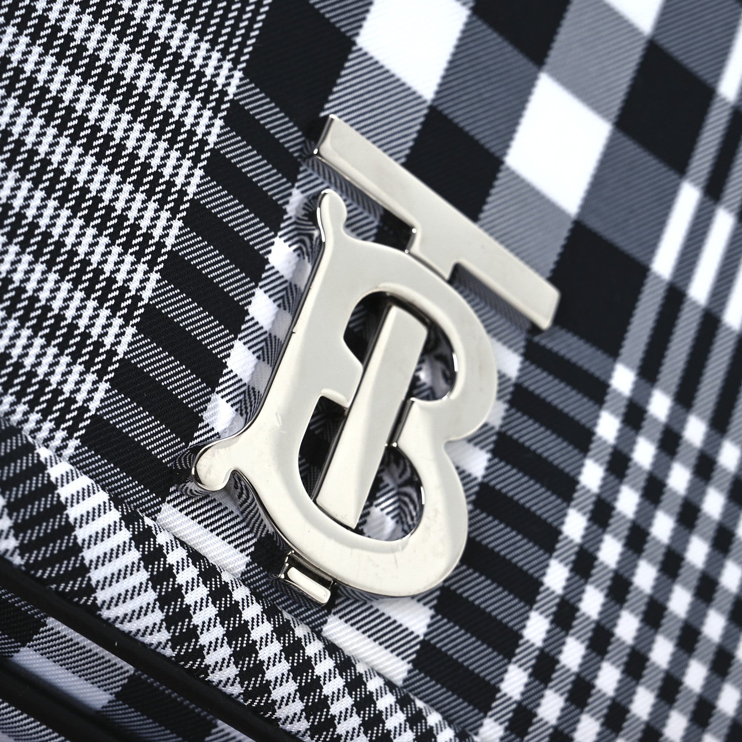 Burberry Nylon Check Small Lola Bag Black White 12 of 12