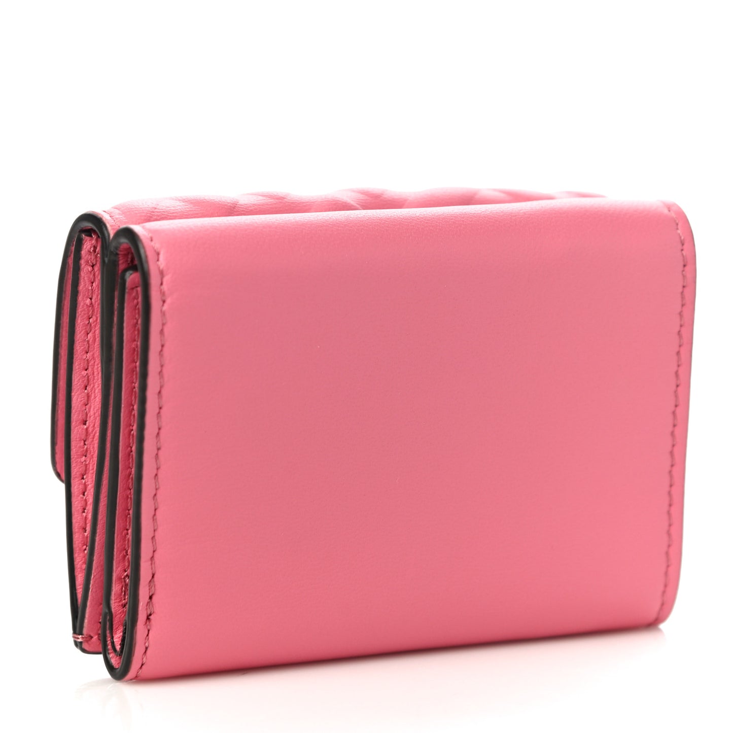 Nappa FF Diagonal Embossed Micro Tri-Fold Wallet Pink