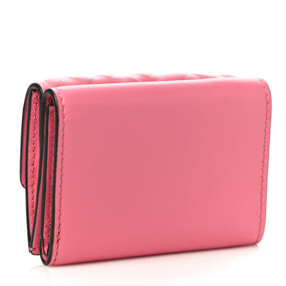 Fendi Nappa FF Diagonal Embossed Micro Tri-Fold Wallet Pink 3 of 12