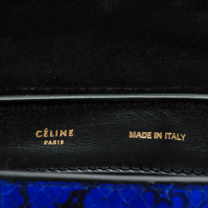 Celine Python Calfskin Medium Trapeze Blue Black 5 of 7
