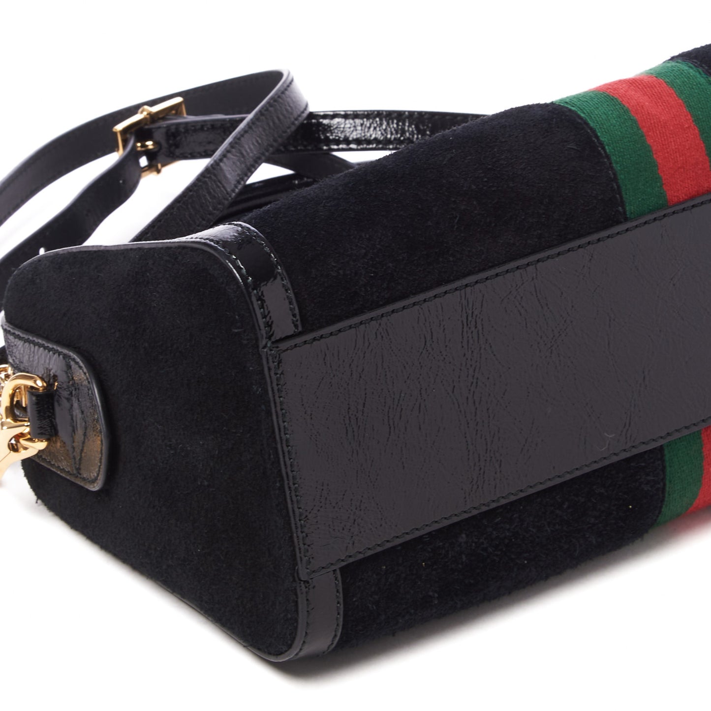 Suede Patent GG Web Medium Ophidia Boston Black