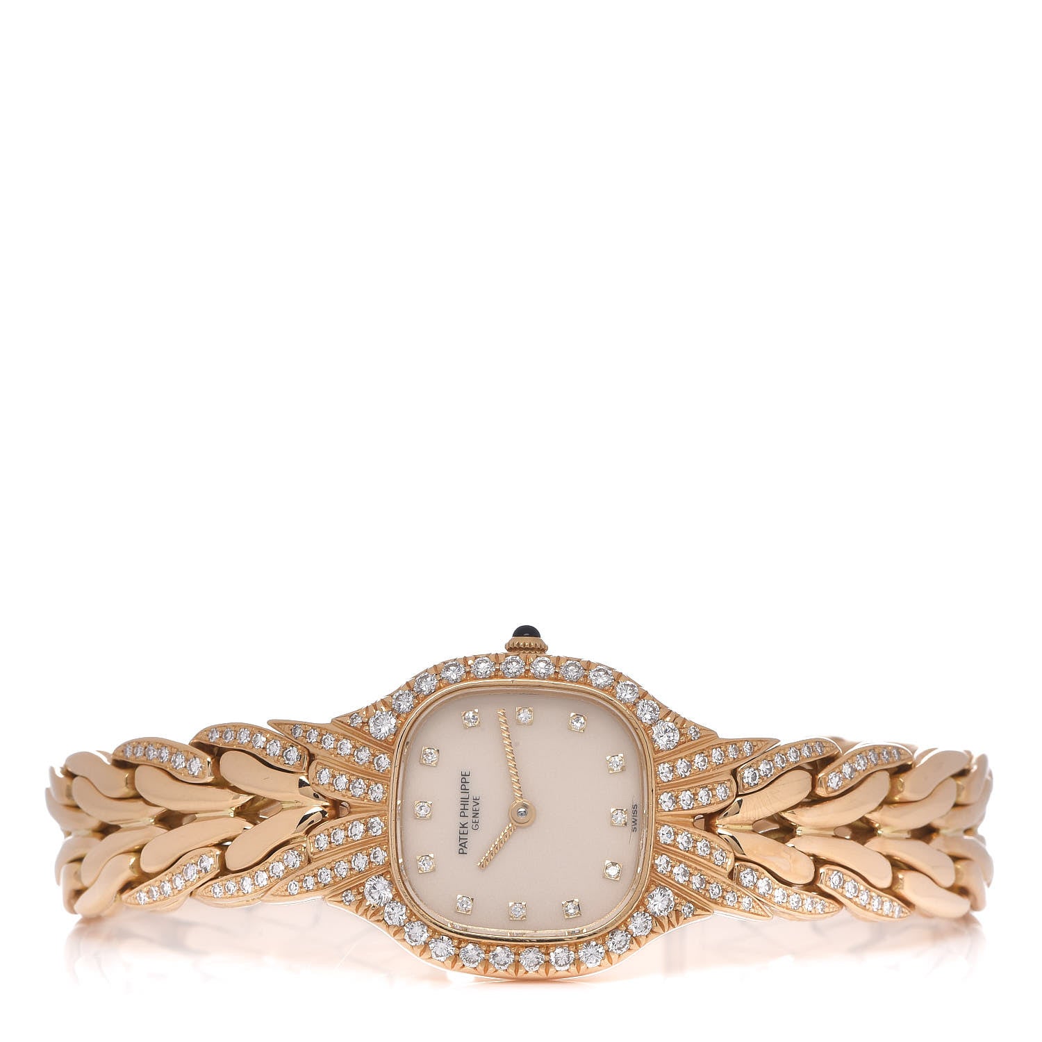 Patek Philippe 18K Yellow Gold Diamond La Flamme Quartz Watch 481513 3 of 6